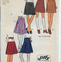 Simplicity 9561 Ladies Mini A-Line Skirt Vintage Sewing Pattern 1970s - VintageStitching - Vintage Sewing Patterns