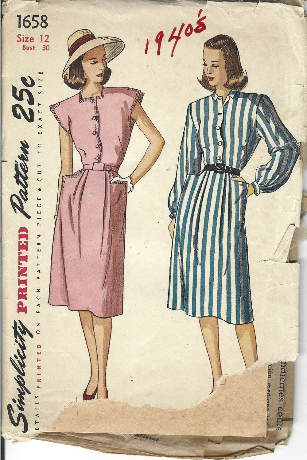 simplicity 1658 dress vintage pattern