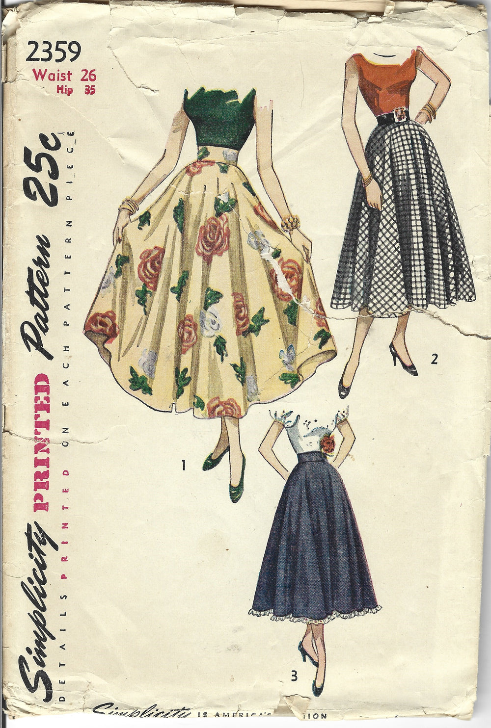 simplicity 2359 ladies skirt vintage pattern