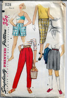 
              simplicity 1128 girls pants shorts vintage pattern 1950s
            