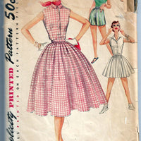 Simplicity 1167 Ladies Pleated Skirt Shorts Vintage Sewing Pattern 1950s - VintageStitching - Vintage Sewing Patterns