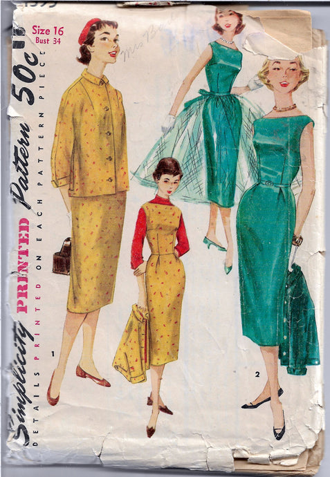 vintage 1950s pattern simplicity 1395