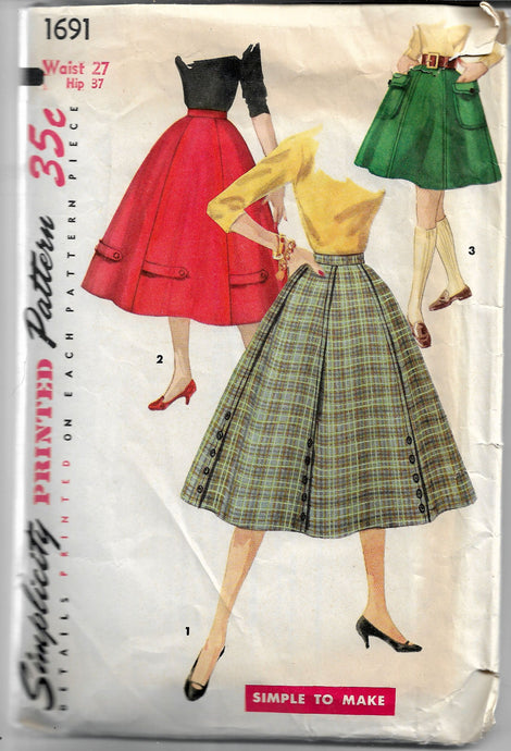 vintage pattern 1950s simplicity 1691