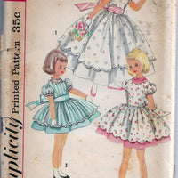 simplicity 1899 vintage pattern 1950s girls dress