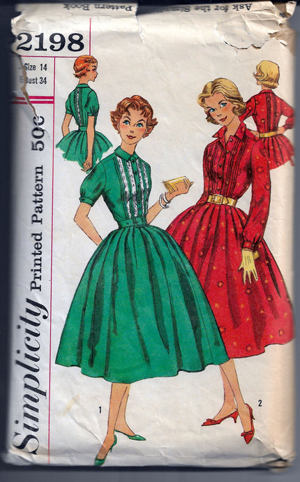 simplicity 2198 dress vintage pattern 1960s