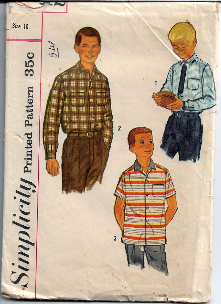 Simplicity 2212 Boys' Shirt Back Yoke Vintage Sewing Pattern 1950's - VintageStitching - Vintage Sewing Patterns