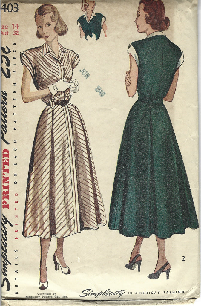 Buy Vintage 1940s One-piece Dress Pattern // Junior Vogue 3255 Size 11 Back  Peplum, Flared Skirt, Cap Sleeves Online in India - Etsy