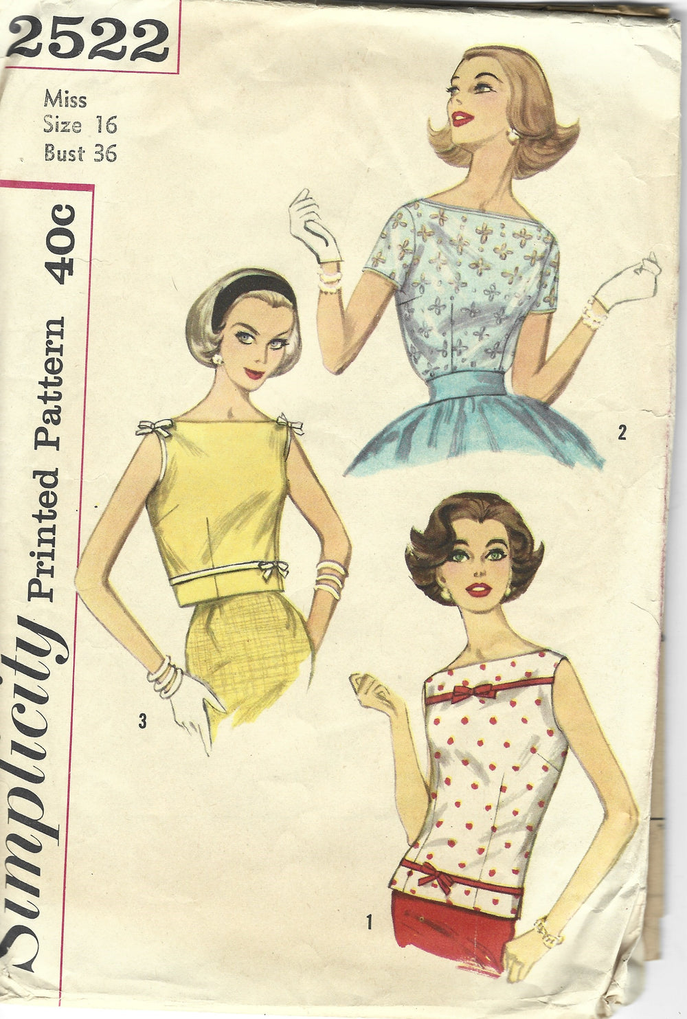 Simplicity 2522 overblouse vintage pattern