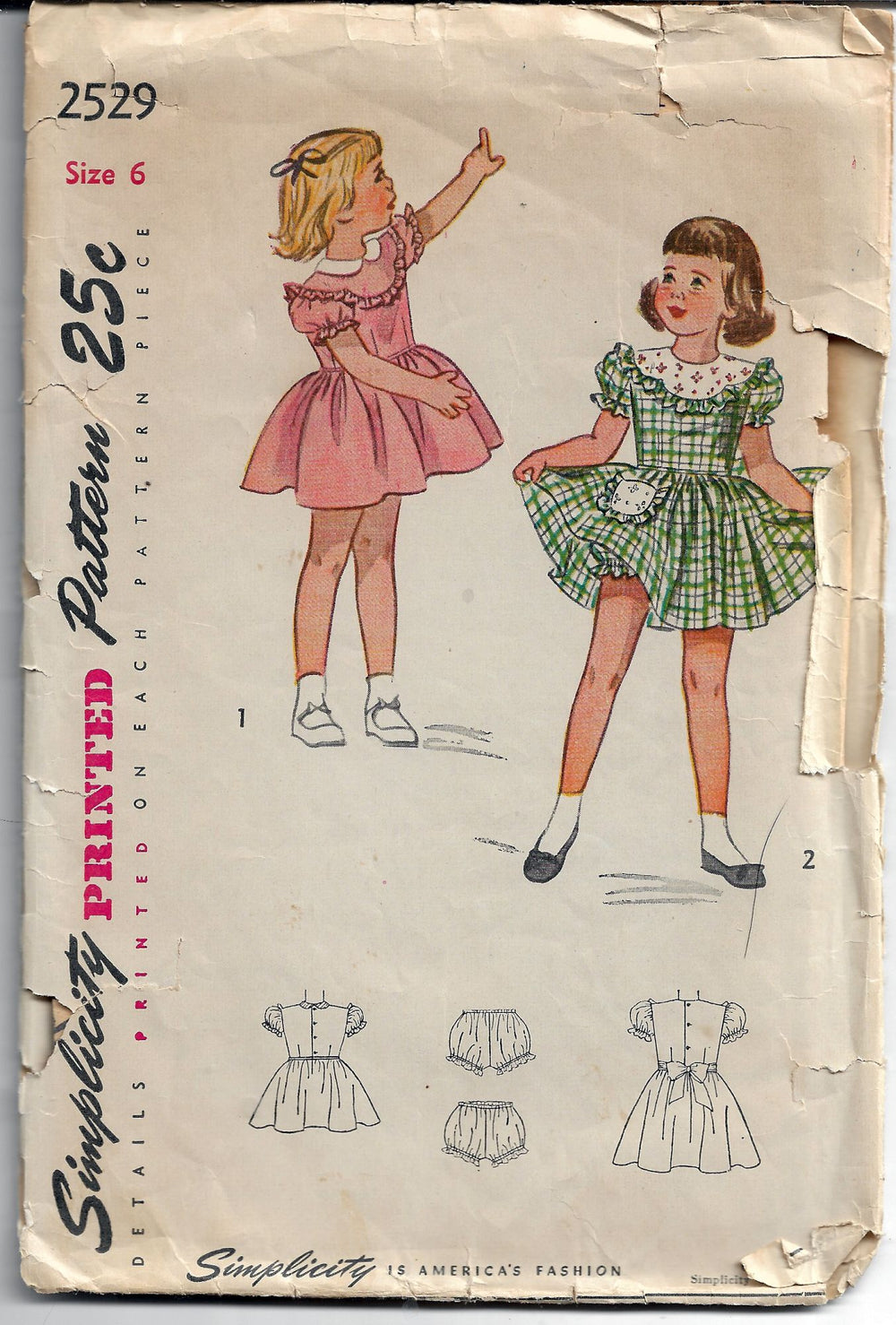 childs dress vintage pattern 1940s