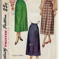Simplicity 2624 Ladies Skirt Dart Fitted Vintage 1940's Sewing Pattern - VintageStitching - Vintage Sewing Patterns