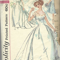 Simplicity 2835 Bride Bridesmaid Dress Wedding Gown Vintage Pattern 1950s