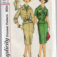 simplicity 3089 slenderette dress vintage pattern 1950s