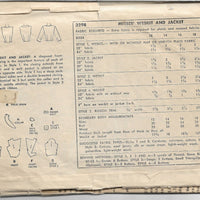 Simplicity 3298 Weskit Vest Jacket Vintage Sewing Pattern 1950s Unprinted