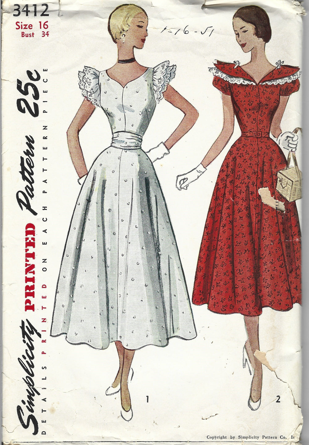 simplicity 3412 dress vintage pattern