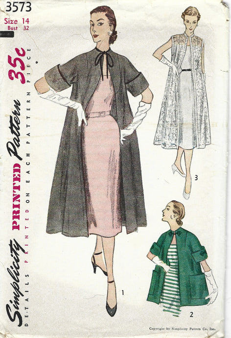 simplicity 3573 coat vintage pattern