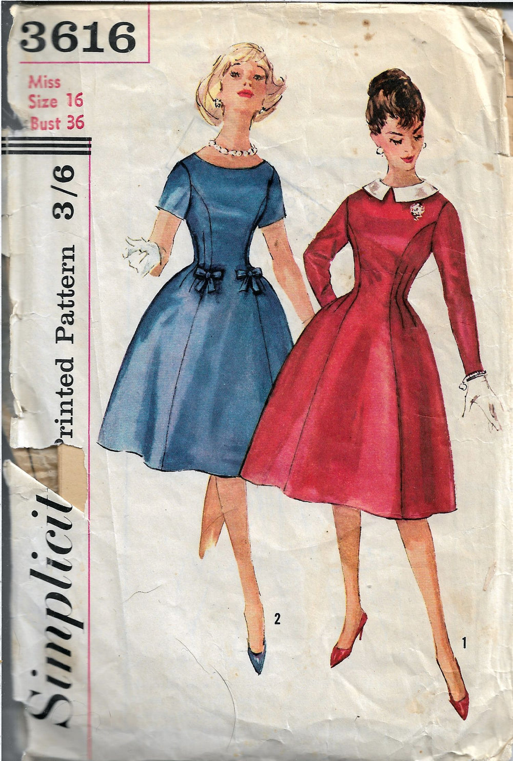 Simplicity 3616 Ladies Princess Dress Vintage Sewing Pattern 1960s - VintageStitching - Vintage Sewing Patterns