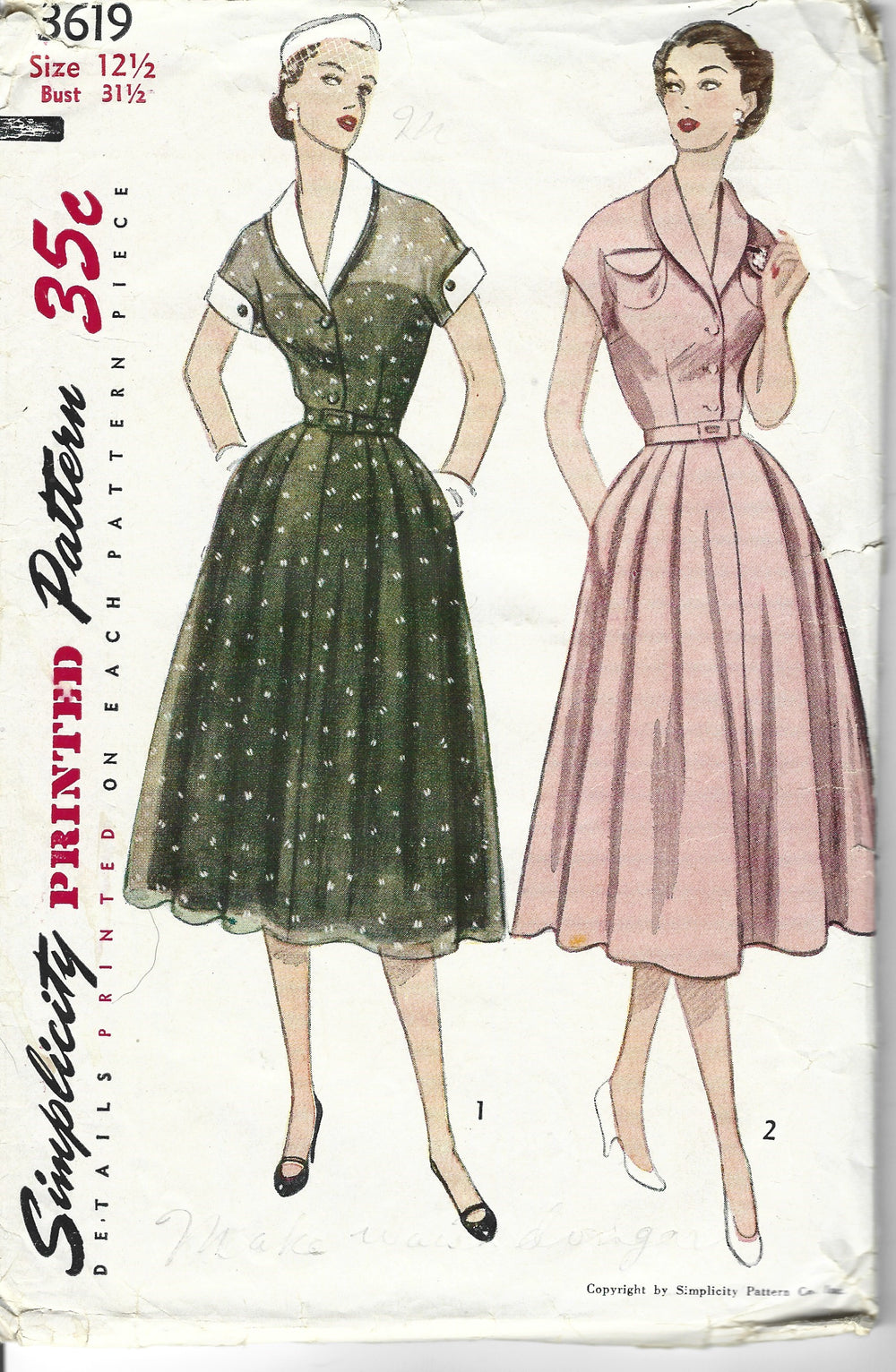 simplicity 3619 dress vintage pattern