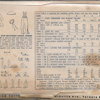 Simplicity 4024 Little Girls Princess Coat Leggings Bonnet Vintage Sewing Pattern 1950s