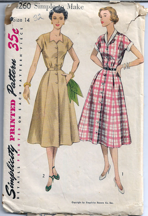 simplicity 4260 dress vintage pattern