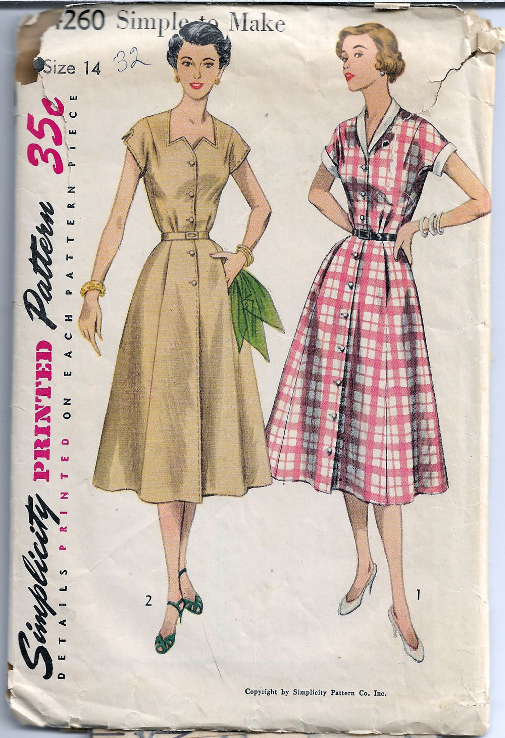 simplicity 4260 dress vintage pattern