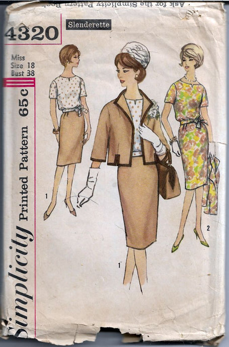 Simplicity 4320 Ladies Blouse Skirt Jacket Slenderette Vintage Pattern