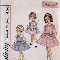 Simplicity 4325 Little Girls Party Dress Shortie Vintage Sewing Pattern 1960s - VintageStitching - Vintage Sewing Patterns