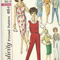 Simplicity 4401 Ladies 7 Day Separates Blouse Skirt Pants Vintage Pattern 1960s