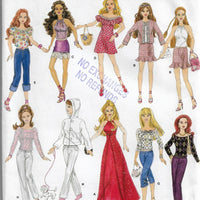 Simplicity 4702 Barbie Doll Wardrobe Dress Halter Top Gown Pants Sewing Pattern - VintageStitching - Vintage Sewing Patterns