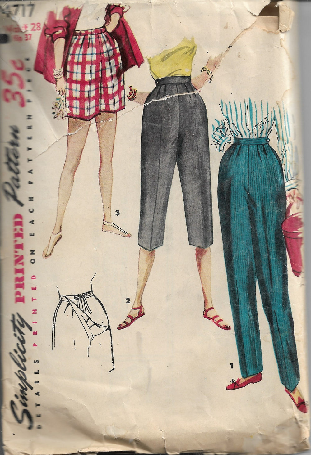 simplicity 4717 maternity pants vintage pattern