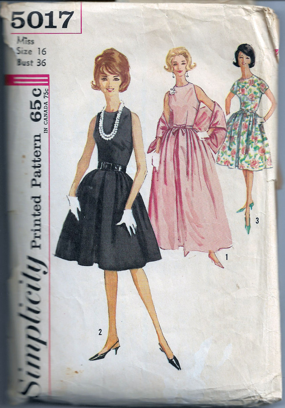 Simplicity 5017 dress stole vintage pattern