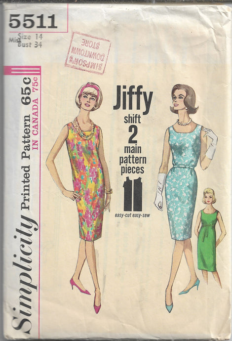 simplicity 5511 dress vintage pattern