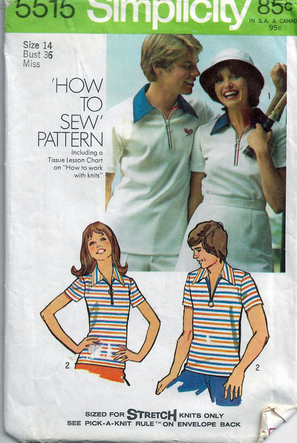 Simplicity 5515 Ladies Tennis Sports Shirt Vintage Sewing Pattern - VintageStitching - Vintage Sewing Patterns