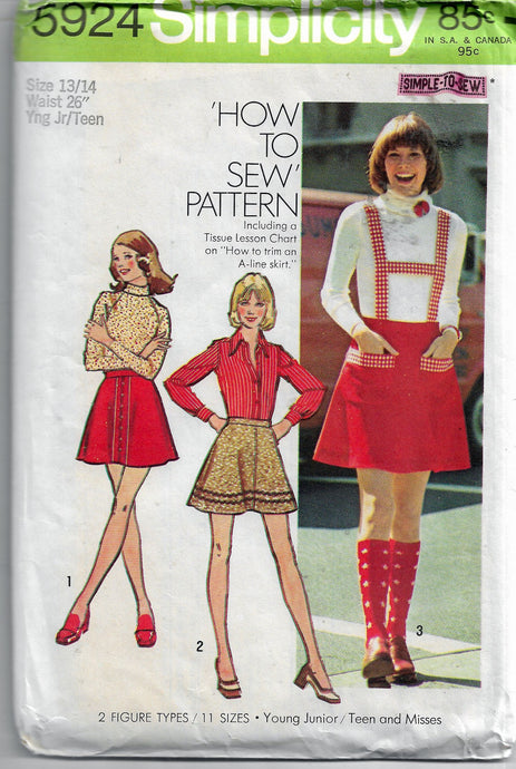 simplicity 5924 vintage skirt pattern