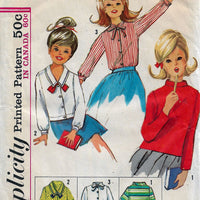 Simplicity 6067 Little Girls Set of Blouses Vintage Sewing Pattern - VintageStitching - Vintage Sewing Patterns