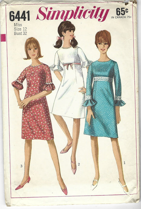 simplicity 6441 dress vintage pattern