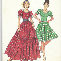 Simplicity 6452 Ladies Country Prairie Dress Cummerbund Vintage Sewing Pattern 1970s