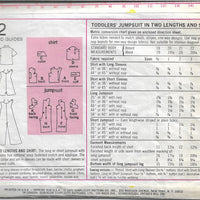 Simplicity 7322 Toddlers Jumpsuit Romper Vintage Sewing Pattern 1970s