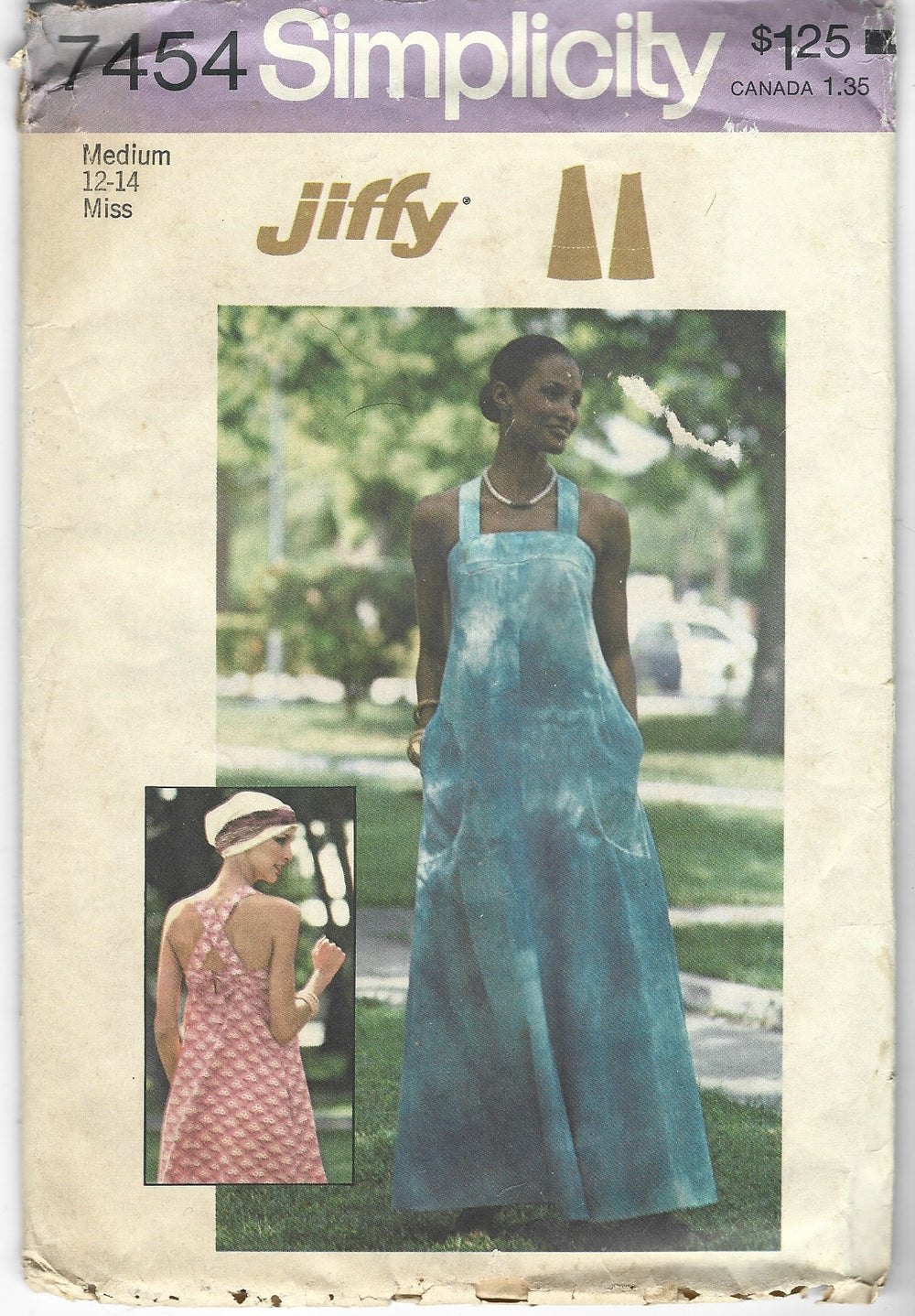 simplicity 7454 dress vintage pattern