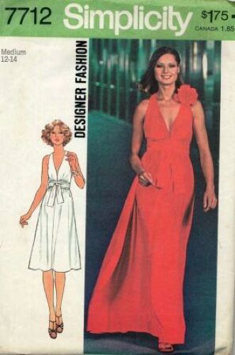 simplicity 7712 dress vintage pattern 1970s