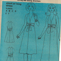 Simplicity 7712 Ladies Evening Gown Dress Vintage Sewing Pattern 1970s No Envelope