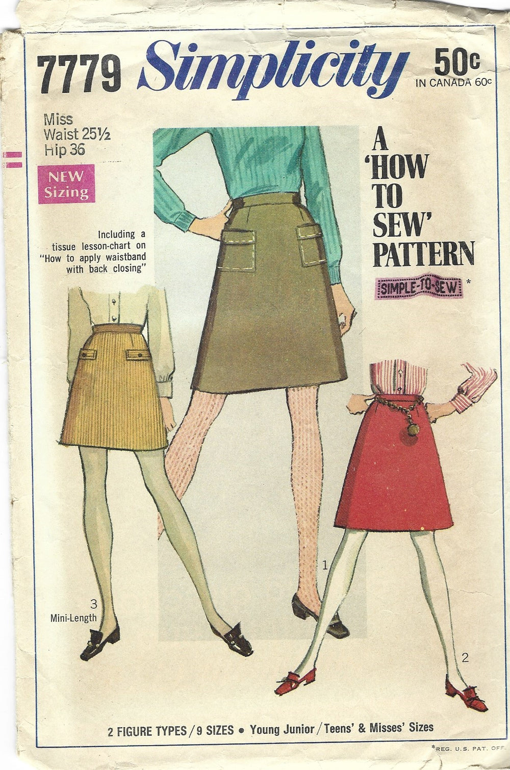 simplicity 7779 skirt vintage pattern