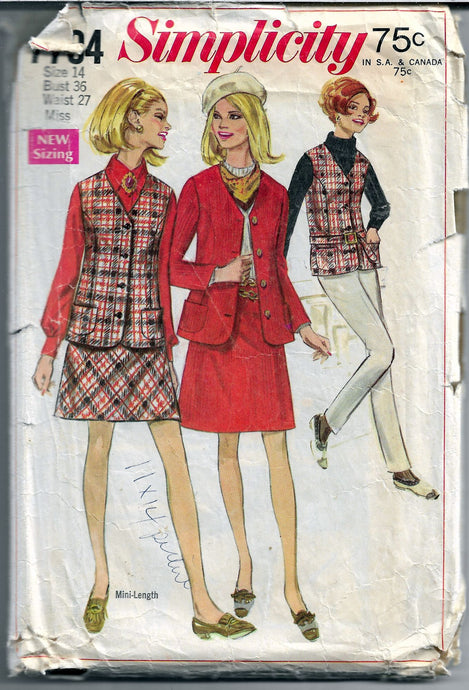 mini skirt simplicity 7794 vintage pattern