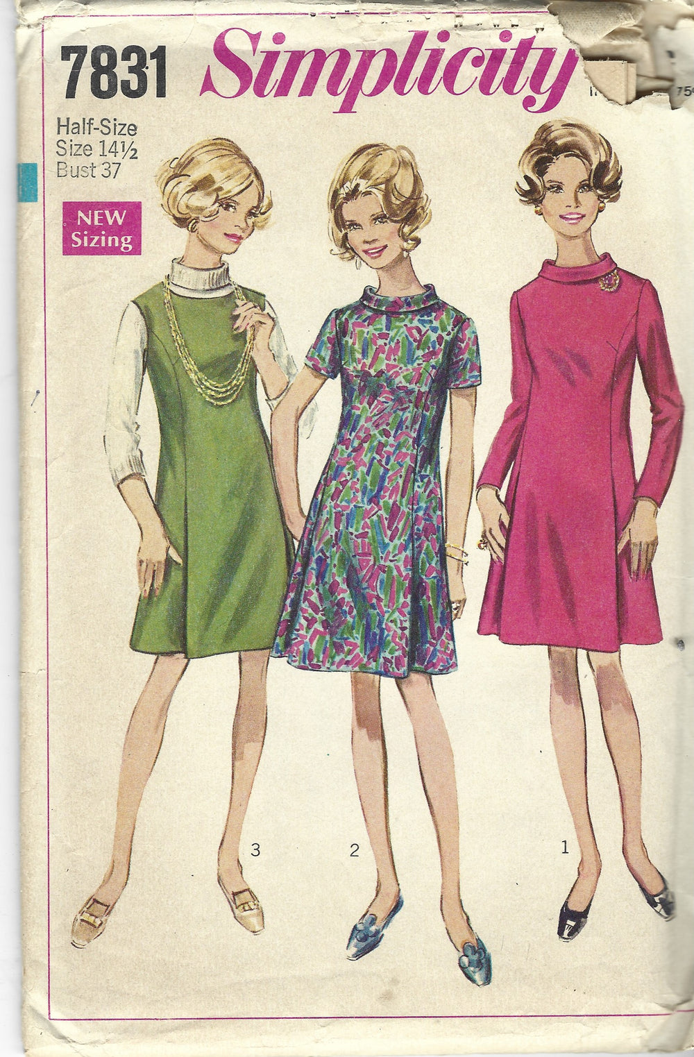 Simplicity 7831 Ladies Jumper Dress Vintage Sewing Pattern 1960s
