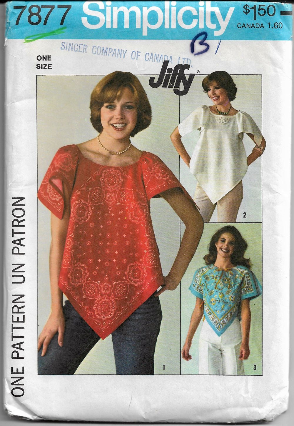 simplicity 7877 pullover top vintage pattern