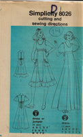
              Simplicity 8026 Ladies Jumper Dress Gown Vintage Sewing Pattern 1970s No Envelope
            