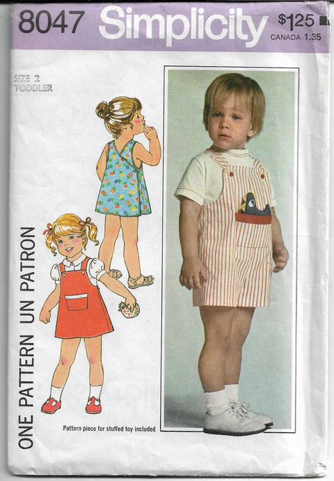 simplicity 8047 vintage toddler pattern