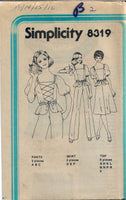 
              Simplicity 8319 Junior Teen Skirt Blouse Pants Vintage Sewing Pattern 1970s NO ENVELOPE
            