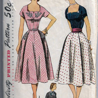 Simplicity 8412 Ladies Dress Dickey Square Neckline Vintage Sewing Pattern