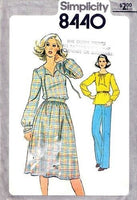 
              simplicity 8440 top skirt pants vintage pattern 1970s
            