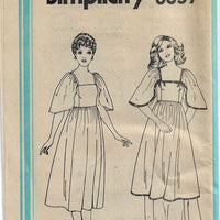 Simplicity 8657 Ladies Dress Gown Vintage Sewing Pattern 1970s No Envelope